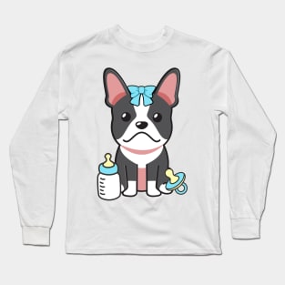 Cute french bulldog is a baby Long Sleeve T-Shirt